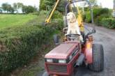 Сеть в восторге от собаки, умеющей ездить на тракторе. ФОТО