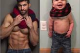 18-месячный малыш оригинально пародирует пафосные фотки своего дяди. ФОТО
