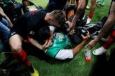 Хорватские футболисты на радостях «уронили» фотографа. ФОТО