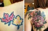 Татуировки до и после доработки мастерами. ФОТО
