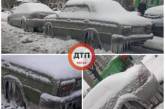 В Сети показали снимки заледеневших авто в Киеве