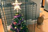 Креативная защита новогодних ёлок от домашних питомцев. ФОТО