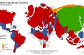Составлена карта самых популярных сайтов в странах мира