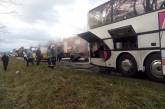 Возле Ровно загорелся автобус с пассажирами, ехавшими из Харькова в Польшу. ВИДЕО