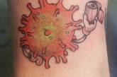 Безумные татуировки, которые посвящены коронавирусу. ФОТО