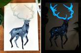 Светящиеся животные в акварельных рисунках Threeleaves. ФОТО