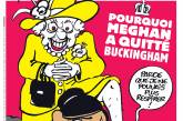 Журнал Charlie Hebdo высмеял раскол в королевской семье карикатурой на Меган Маркл и Елизавету. ФОТО