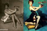 Оригинальные фотографии девушек, с которых рисовали pin-up 30-50-х годов.