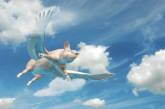 Курьез: в Запорожье на Хортице фотограф запечатлел “летающего” кабана. ФОТО