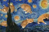 Знаменитые картины, украшенные рыжим котом Заратустрой. ФОТО