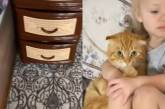 «Два рыжика»: Девочка «спасла» кота от пылесоса (ВИДЕО)
