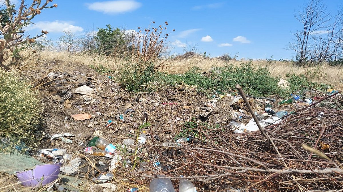 На побережье у Коблево обнаружили стихийную свалку (фото)