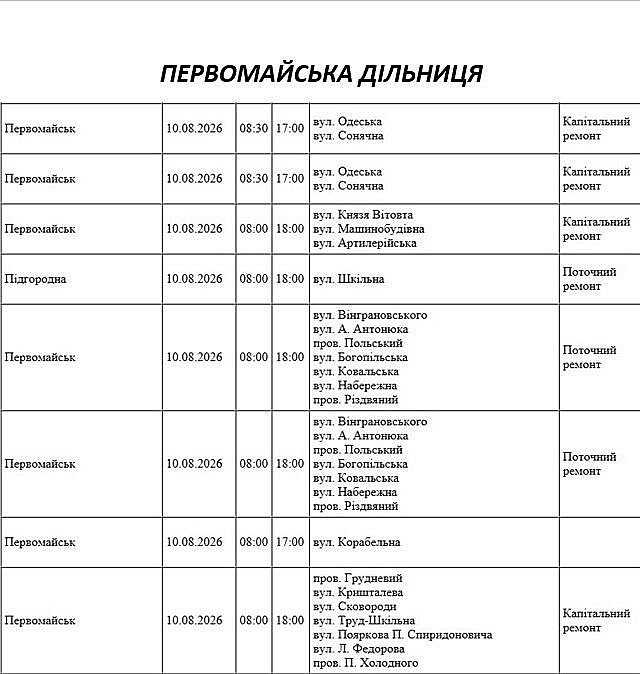 Где в Николаеве и области 10 августа будут отключать свет: адреса