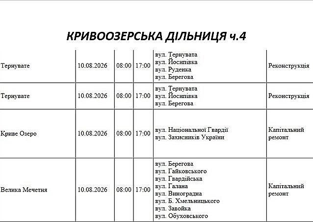 Где в Николаеве и области 10 августа будут отключать свет: адреса
