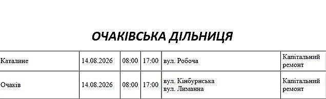 Где в Николаеве и области 14 августа отключат свет: адреса