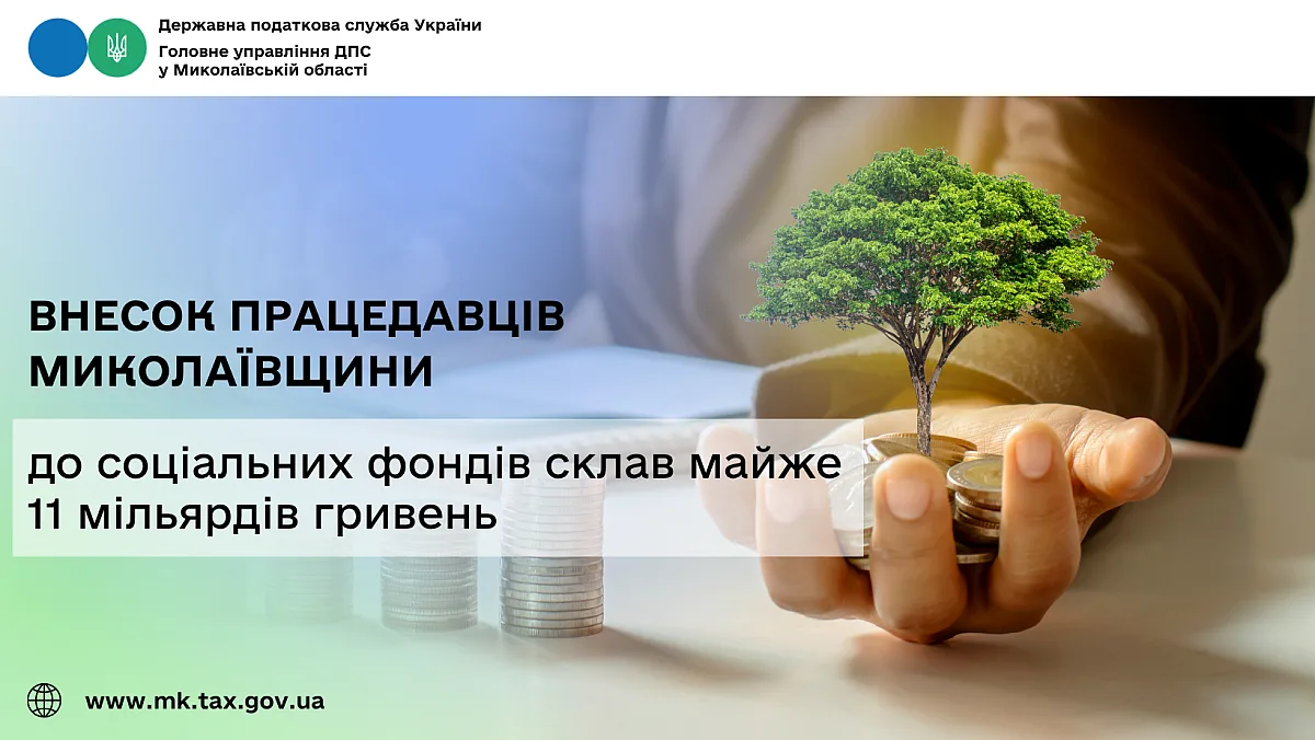 Работодатели Николаевщины перечислили почти 11 млрд грн в социальные фонды