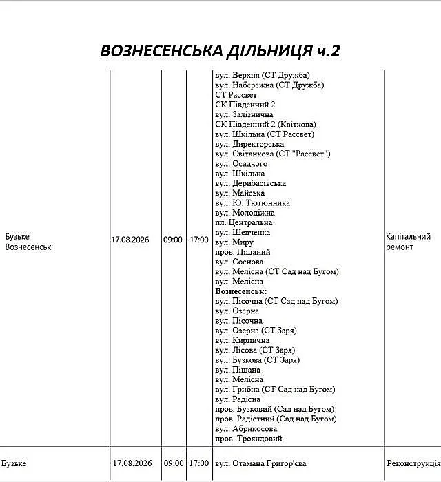 Где будут отключать свет в Николаеве и области: график на 17 августа