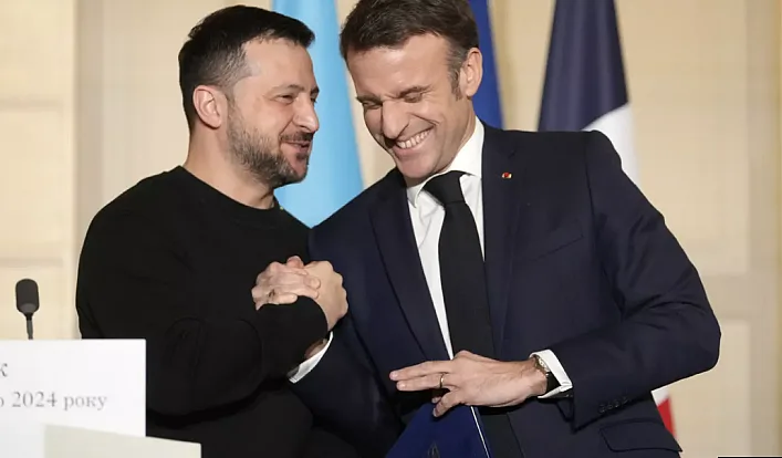 Володимир Зеленський та Еммануель Макрон 
