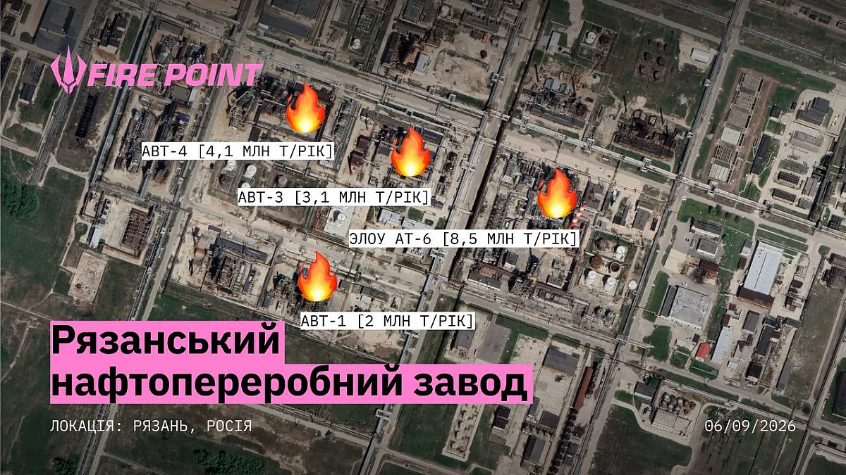 Рязанский НПЗ полностью остановил работу после удара украинских дронов