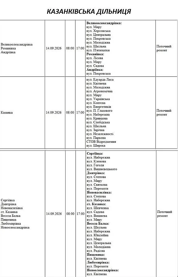 Где в Николаеве и области 14 сентября отключат свет: адреса