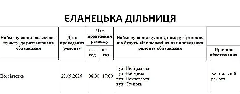 Масштабные отключения: где 23 сентября в Николаеве и области не будет света