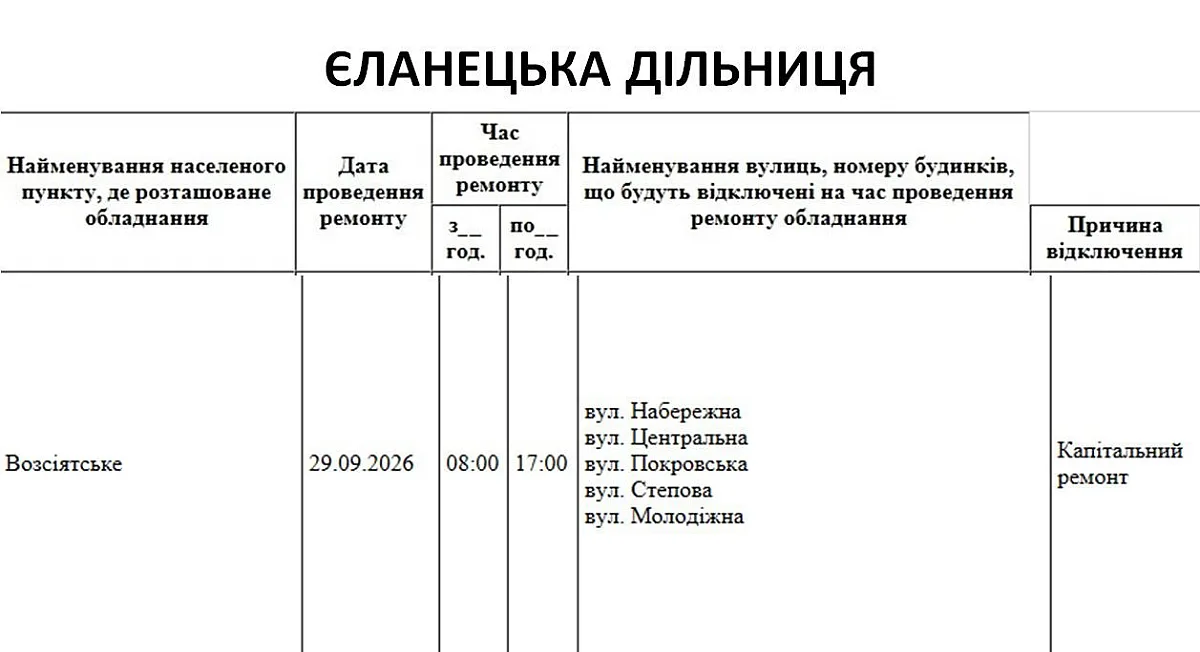 Отключения в Николаеве и области: где 29 сентября не будет света