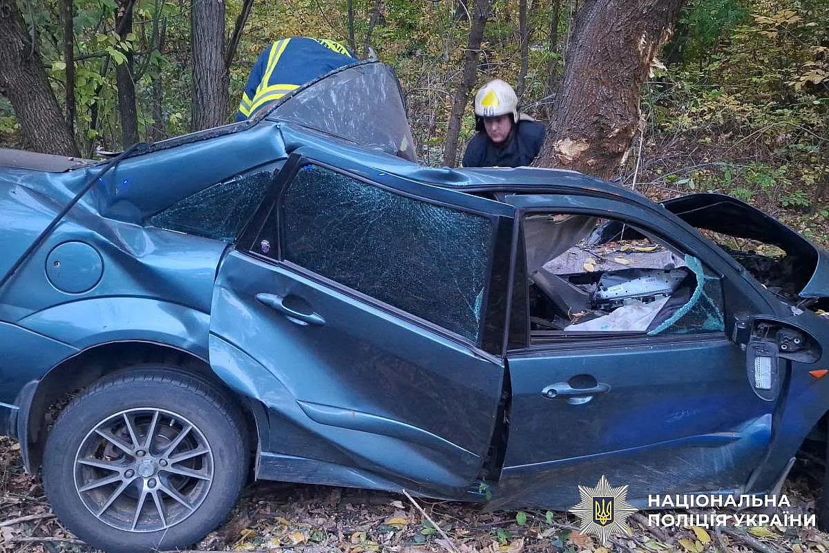 На Харківщині Ford врізався у дерево: водія загинула, дитина у реанімації (фото)