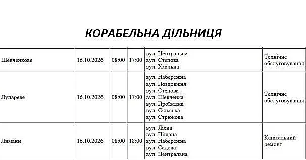 У Миколаївській області 16 жовтня заплановано масштабні відключення світла
