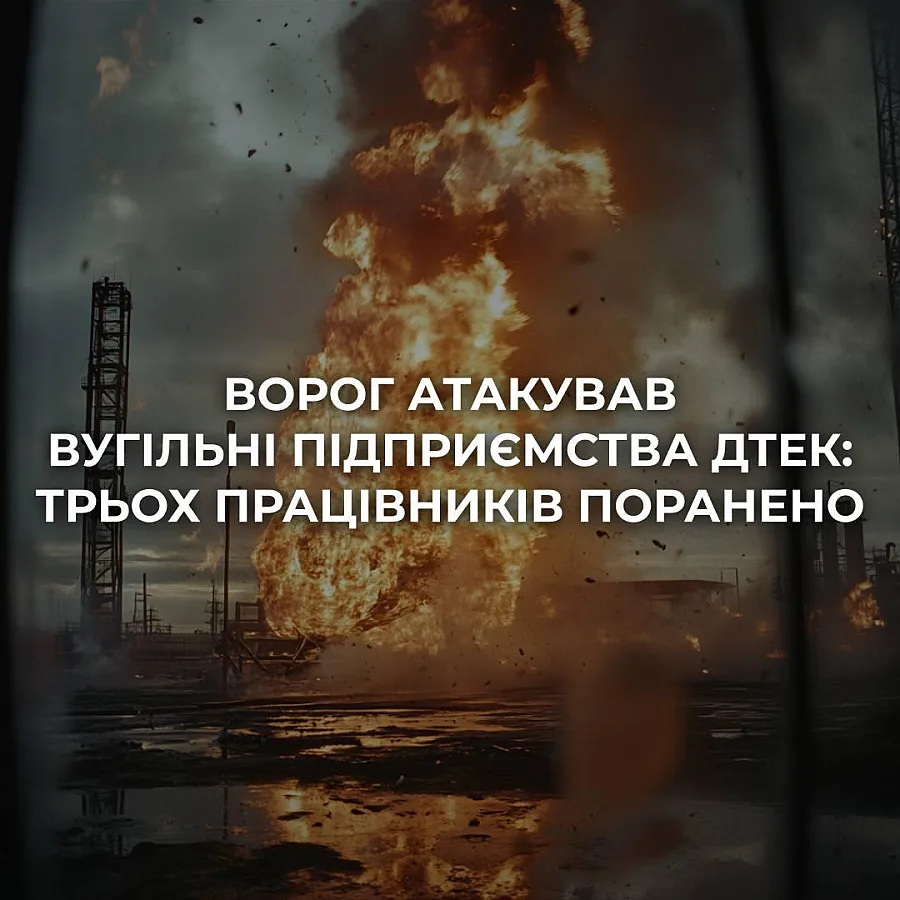 Масована атака дронів на Дніпропетровщині: поранено трьох співробітників ДТЕК