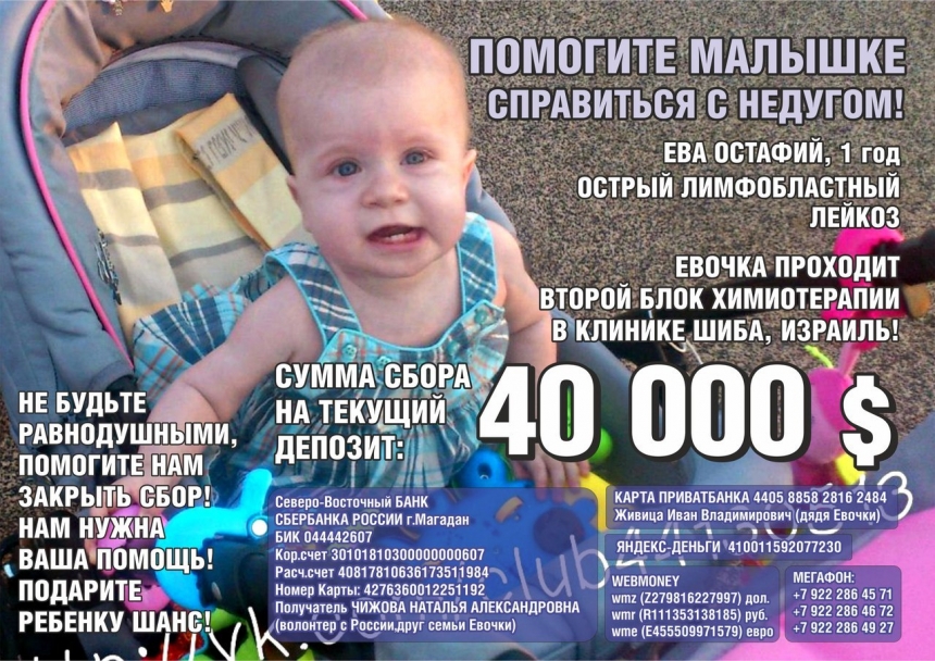 Малышке Еве Остафий из Николаева снова нужна наша помощь