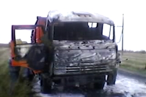 В Николаевской области на ходу загорелся «КАМАЗ»