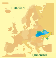 Украина на карте Европы