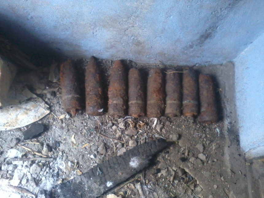 В Николаевской области во время поиска металлолома мужчина нашел 8 артиллерийских снарядов
