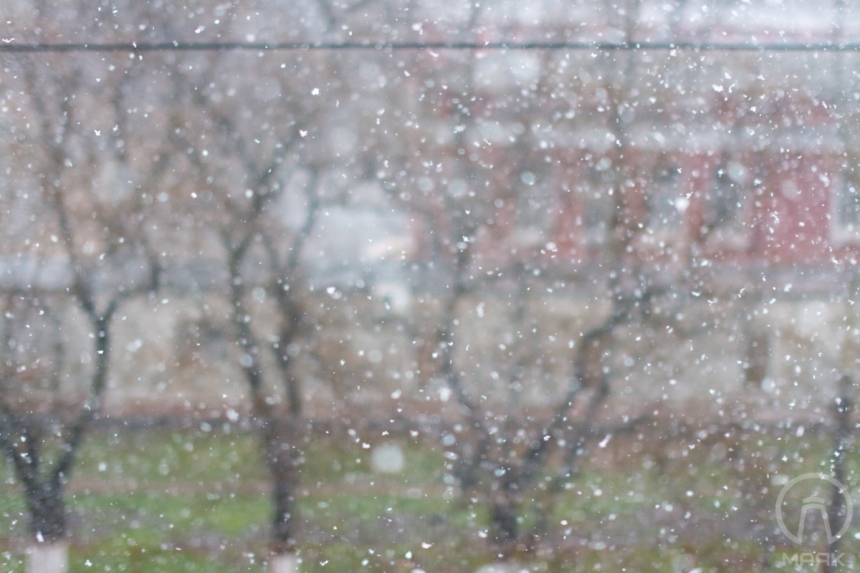 В Одессе дождь перешел в сильный снегопад. ФОТО