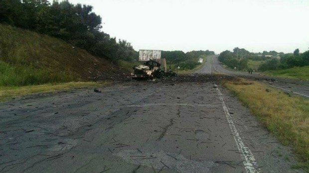 Фото с места взрыва боеприпасов на трассе Киев-Харьков