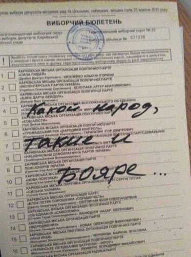 «Миру мир, а мне кефир», - как украинцы портили бюллетени на выборах 2015 года