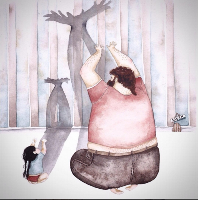 Трогательные рисунки николаевской художницы о папе и дочке покорили интернет