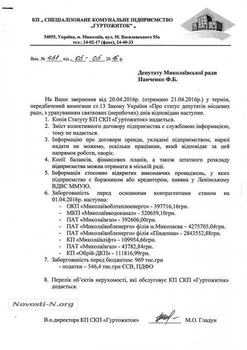 Депутаты от «Оппозиционного блока» поддержали на должность директора КП «Гуртожиток» заместителя Солтиса