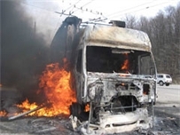 В Одессе горел грузовик