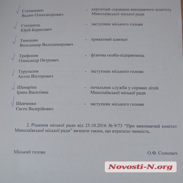 «БПП» и «Наш край» остались без своих представителей в исполкоме Николаевского горсовета