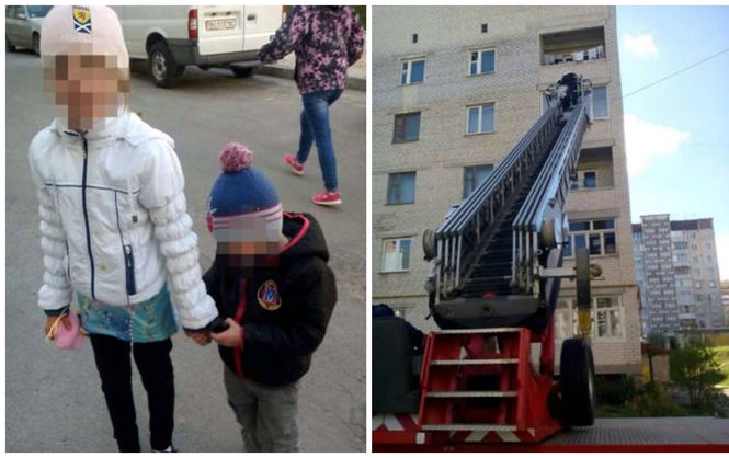 Появилось видео спасения двоих детей в Тернополе, которых мать заперла в квартире на Пасху