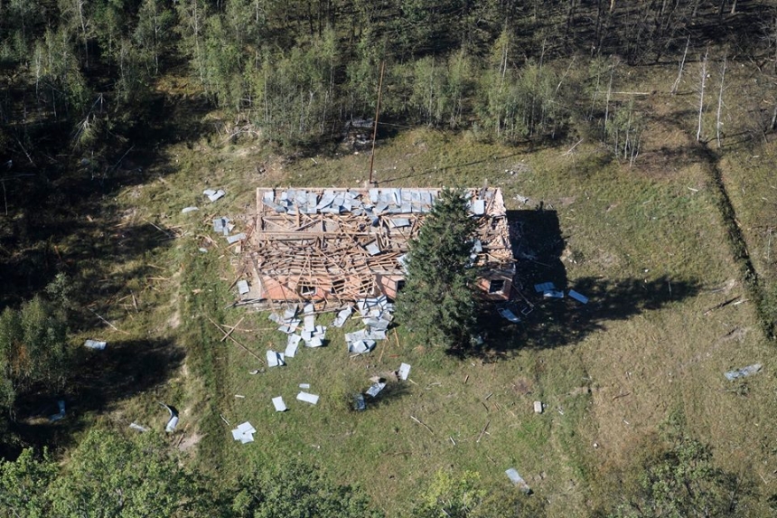 Жуткие фото последствий взрыва на арсенале в Калиновке с высоты птичьего полета