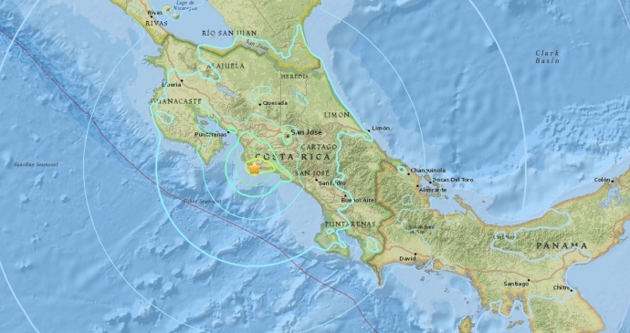 Землетрясение магнитудой 6,5 произошло в Коста-Рике