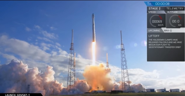 SpaceX успешно запустила ракету Falcon 9 со спутником связи GovSat-1