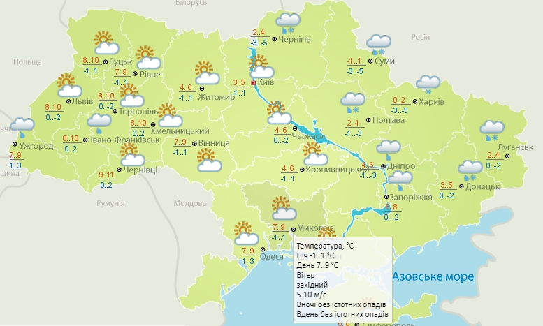 До +9° и без осадков: погода в Николаеве сегодня
