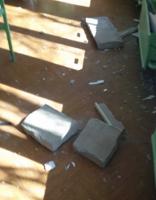 В Южноукраинской школе ребёнка чуть не убило куском бетона