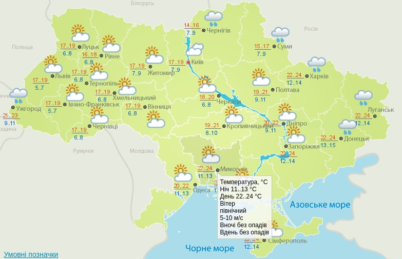 До +24&#186; и без осадков: погода в Николаеве сегодня