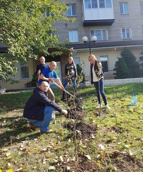 Николаевские прокуроры в честь праздников высадили аллею абрикосовых деревьев