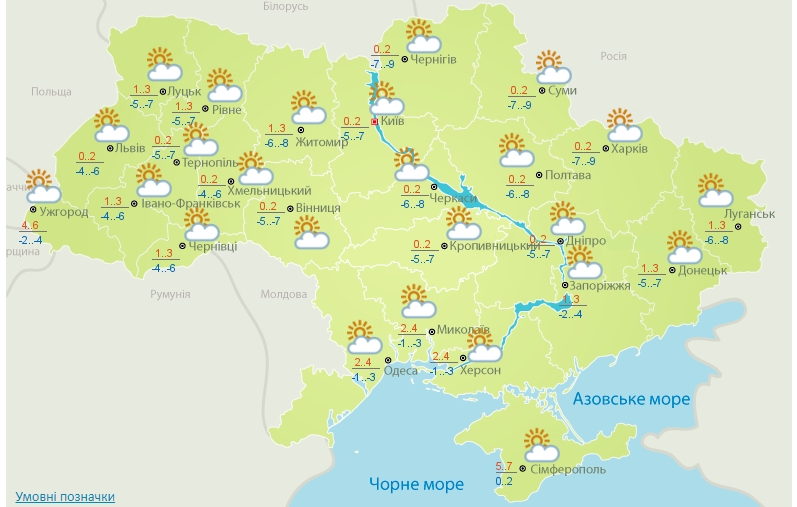 Погода в Николаеве сегодня: +4 и переменная облачность