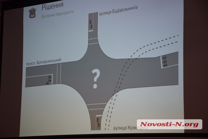 В Николаеве хотят сузить проблемные перекрестки и сделать «турбокарусель»